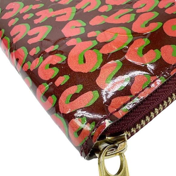 Louis Vuitton Stephan Sprouse Leopard Print Vernis Wallet Maroon - Picture 7 of 11